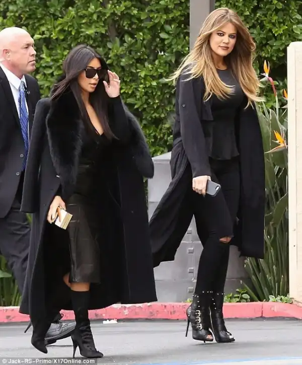 Check Out  Kim & Khloe Khardashian In All Black - Photo
