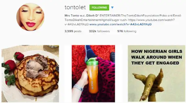 Nollywood Actress, Tonto Dikeh Now Bearing "Mrs Tonto Dikeh" On Instagram
