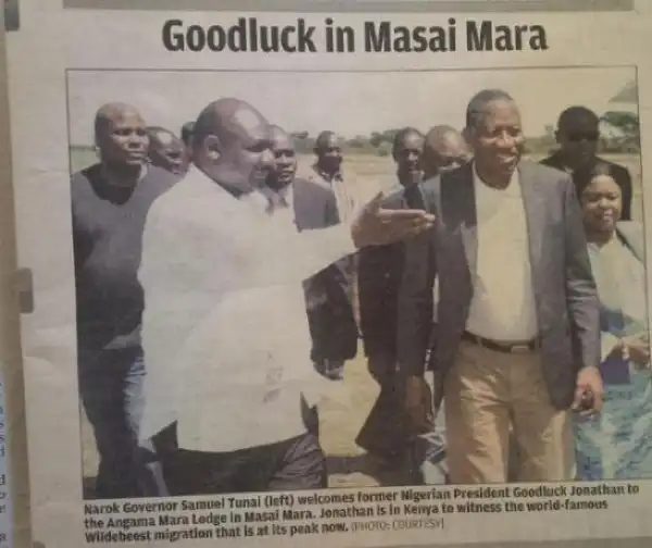 Photo: Goodluck Jonathan And Wife On The Page Of A Kenyan Newspaper