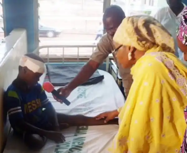 Photos: Aisha Buhari visits survivors of bomb blast at Yola IDP camp