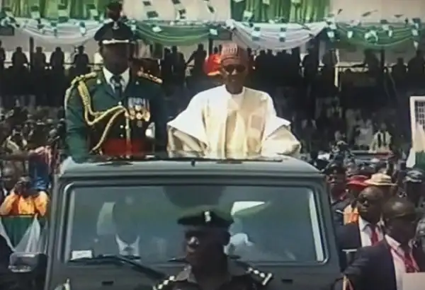Photos: As Our President Buhari Rides In The Presidential G-Wagon