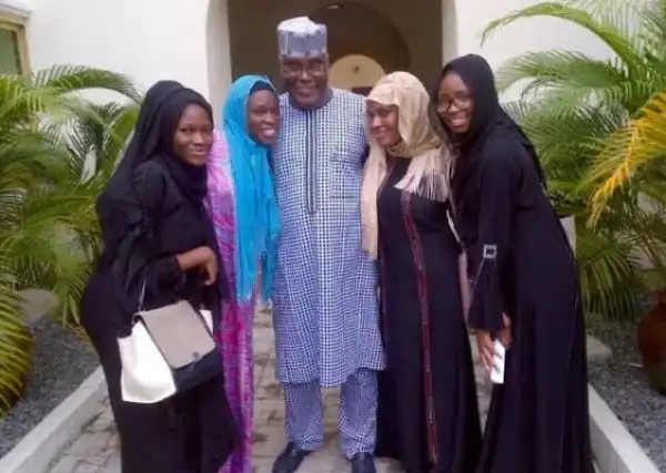 Photos: Atiku Poses With His beautiful Daughters 