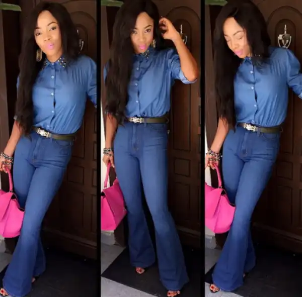 Toke Makinwa Steps Out In Denim-On-Denim