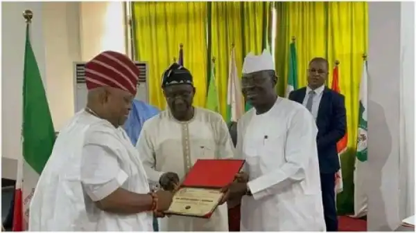 Osun 2022: PDP NWC Issues Certificate Of Return To Adeleke