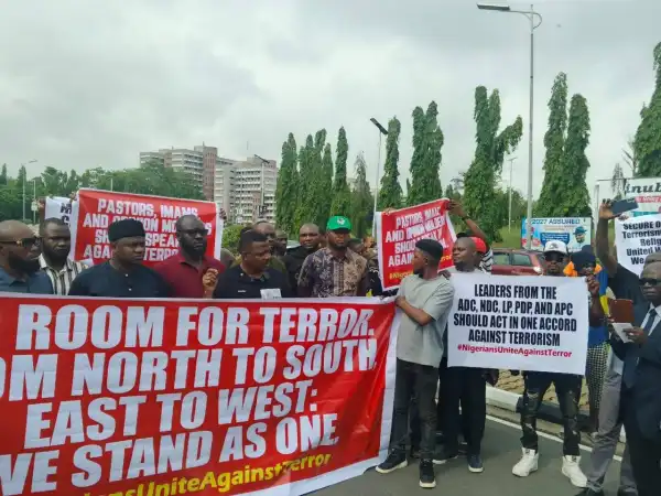 Youths protest at National Assembly over rising insecurity in Nigeria