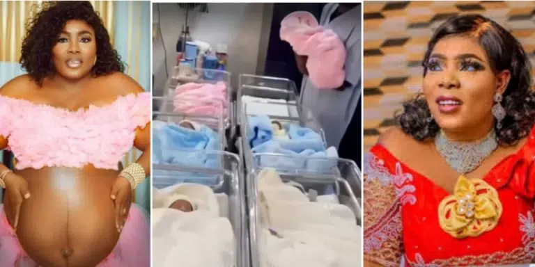 Video: Prophetess Grace Ojiefoh welcomes 6 newborn babies after 26 years