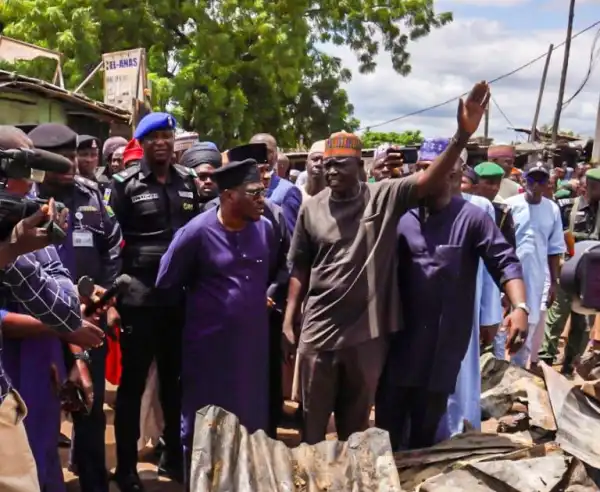 Yola Market Fire: 14 Shops Confirmed Burnt As Fintiri Visits, Donates N5m