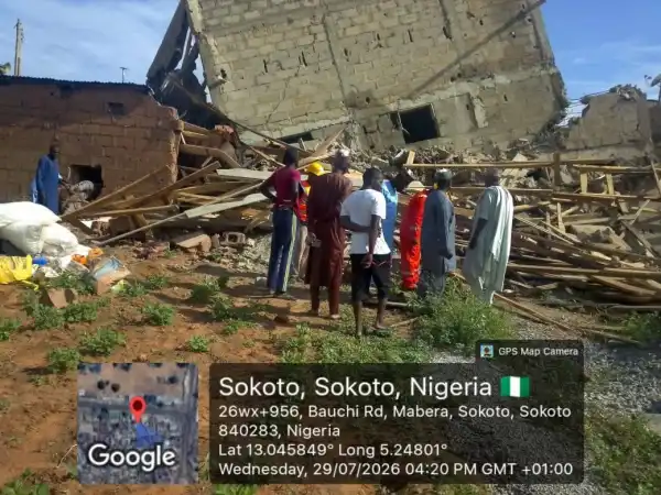 Storey building under construction collapses in Sokoto