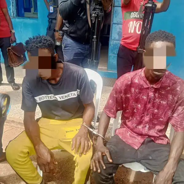 Photo Of Two Men Who Were Nabbed For Kidnapping, Robbery Of Female Pastor In Edo