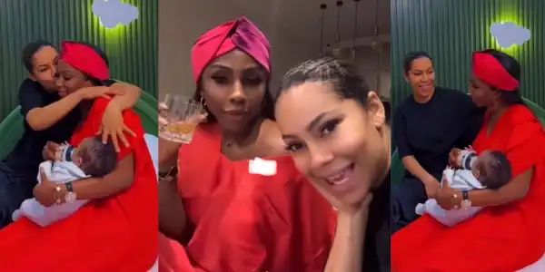 Adorable Moment Mercy Eke Visited Maria’s Son For The First Time