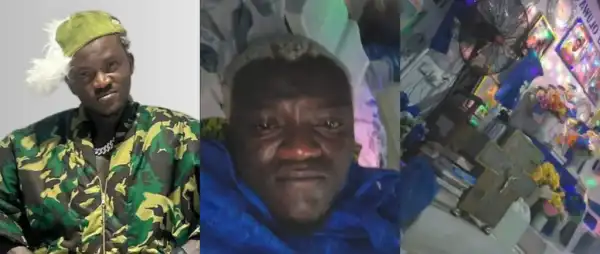 Portable Causes Stir As He Sleeps On Church Floor Following Rift With Ashabi Simple