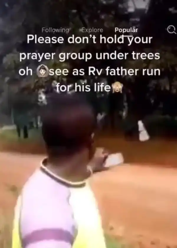 Catholic Priest And Church Members Spotted Running As Tree Falls During Prayer Session (Video)