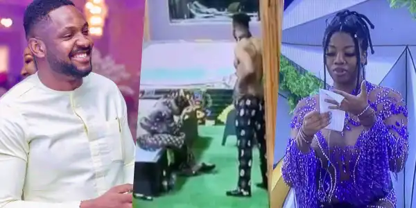 #BBNaija: “Konji na bastard” — Reactions as Cross shows Angel his ‘John Thomas’ (Video)