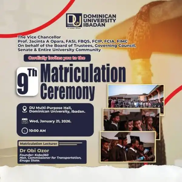 Dominican University holds 9th matriculation ceremony