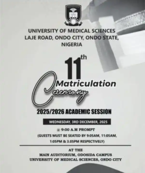 UNIMED announces 11th matriculation ceremony