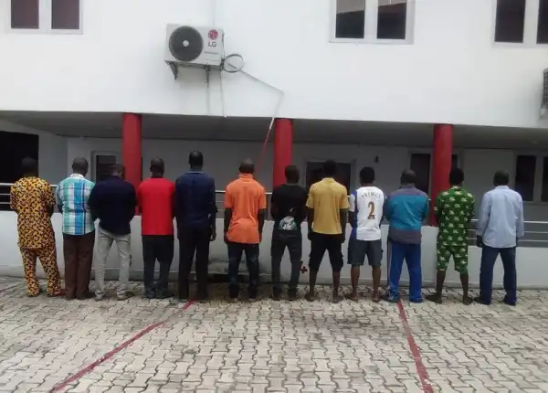 EFCC Arrest 14 Suspected Oil Thieves In Port Harcourt