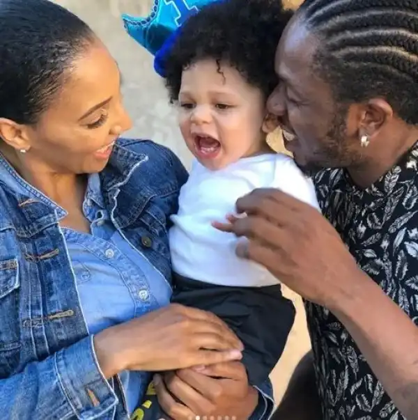 Singer, Runtown’s Son Suffers An Injury On The Eye After He Slipped And Fell While Running (Photos)