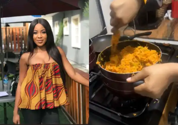 BBNaija’s Erica Prepares Jollof Rice, Explains Why People Shouldn’t Criticize The Outcome