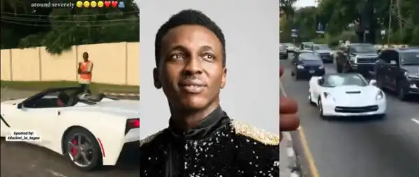 Frank Edwards Spotted Cruising in Luxury Car on Lagos Streets