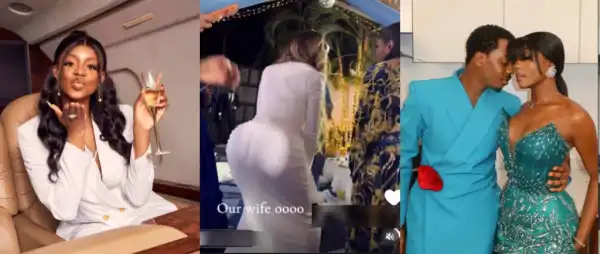 Priscy Teases Enioluwa As His Girlfriend Whines Waist At Rakeem’s 40-Day Celebration