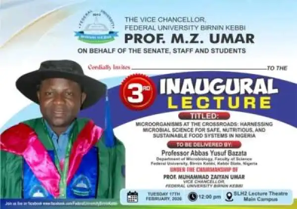 Federal University Birnin Kebbi announces 3rd Inaugural Lecture