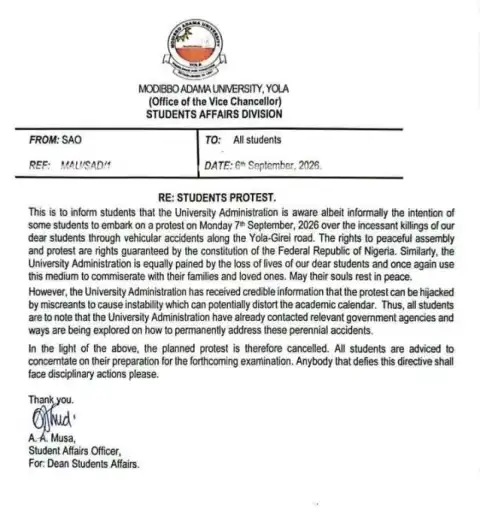MAUTECH cancels planned protest by students