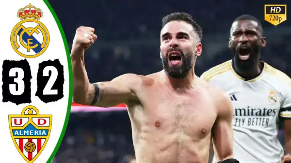 Real Madrid vs Almeria 3 - 2 (Laliga 2024 Goals & Highlights)