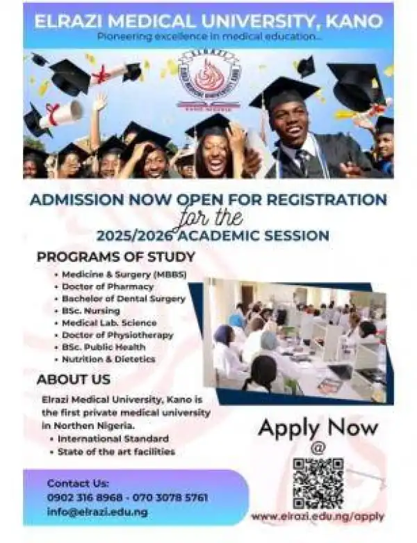 Elrazi Med University Post-UTME/DE 2025: Cut-off mark, Eligibility and Registration Details