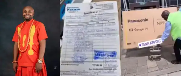 Israel DMW Flaunts ₦7.3 Million Tvs For His New Benin Home