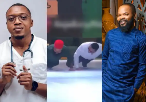 Aproko Doctor And Nedu Compete In 50 Press-Ups, Fans Choose Winner