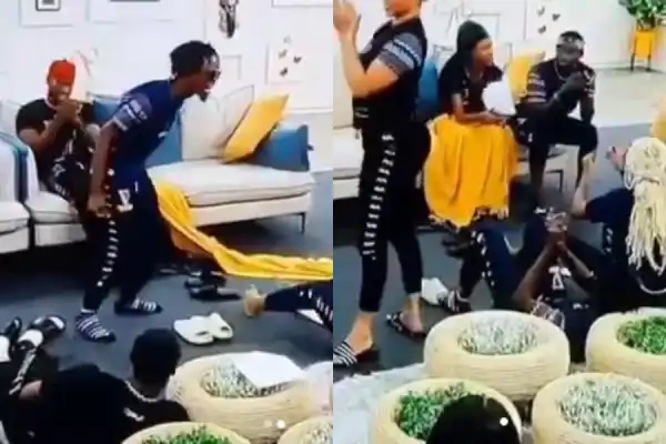 #BBNaija: Kiddwaya Leads Team Barley To Win N2 Million Cash Prize In Their Guinness Task (Video)