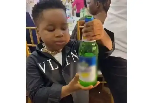 Little Boy Consumes Full Bottle Of Beer In The Presence Of His Parents At A Party (Watch Video)