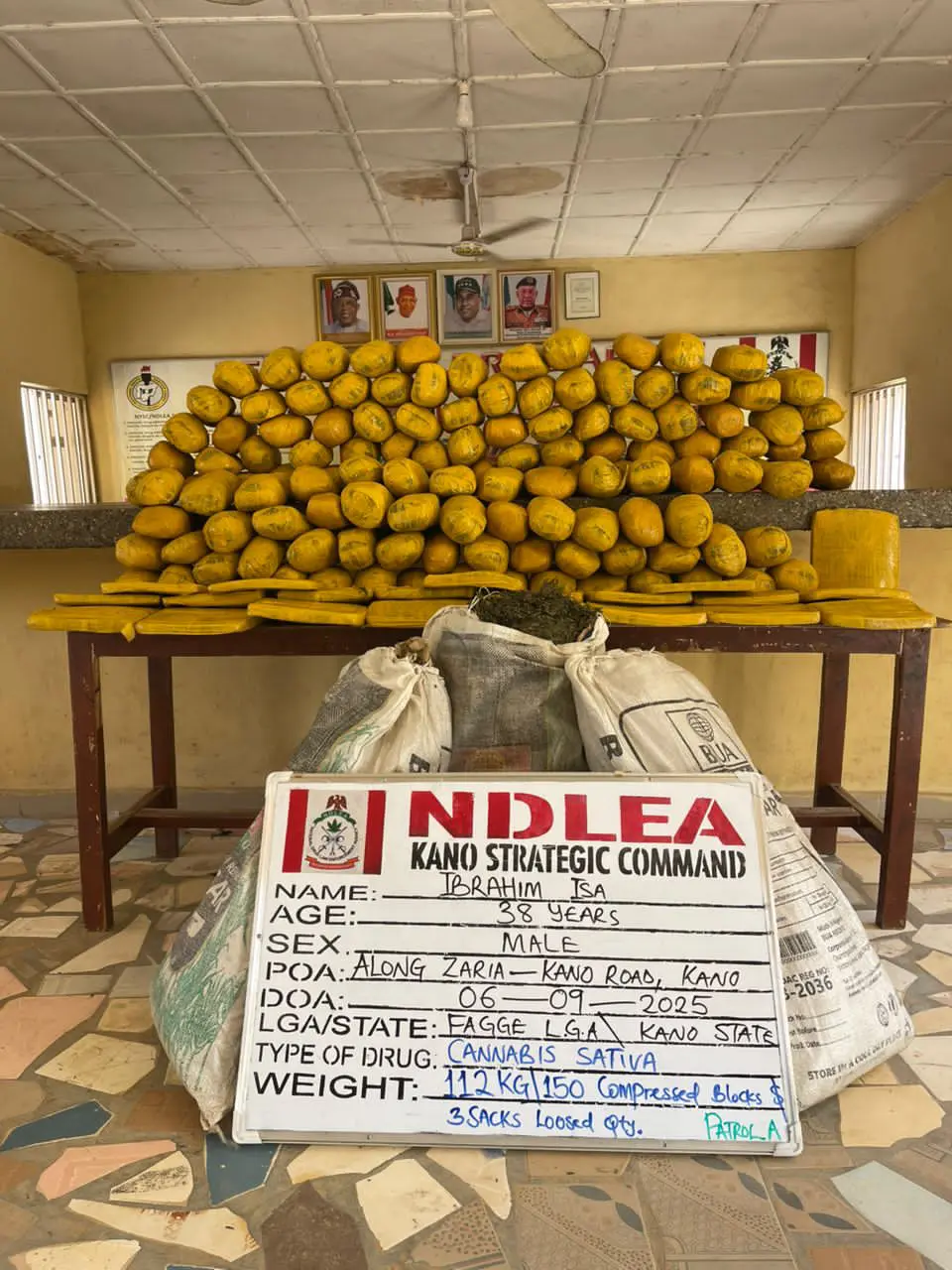 NDLEA recovers 112kg of Cannabis after accident in Kano