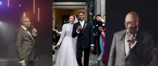 Femi Otedola Praises Wife,Nana, Advises Temi at Wedding to Mr Eazi