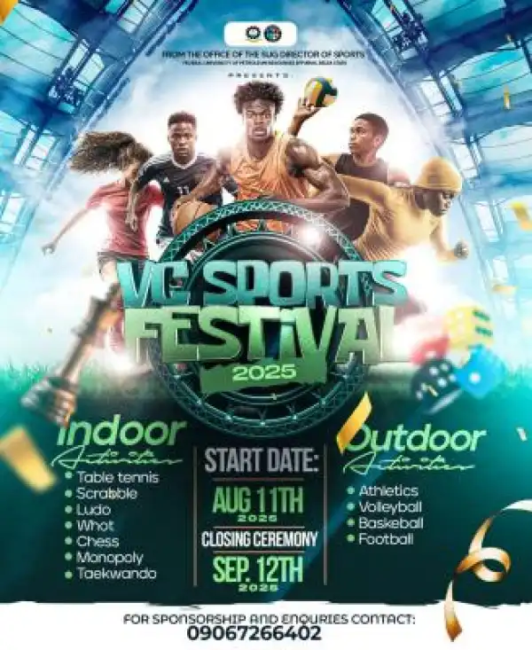 FUPRE SUG announces VC sports festival, 2025