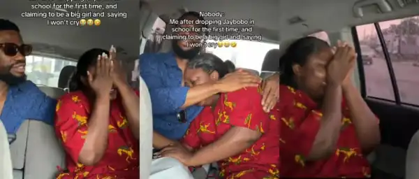 Emotional Moment Actress Blessing Obasi Breaks Down In Tears After Dropping Son Jaybobo At School