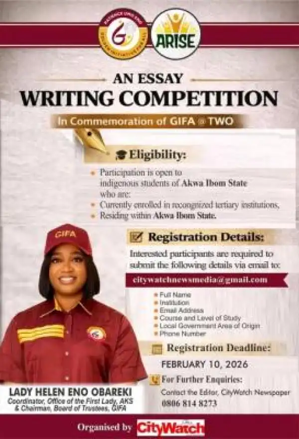 City watch essay competition for Akwa Ibom Students