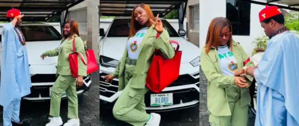 Proud husband, BLord shares pics as wife goes for NYSC after graduating from medical school