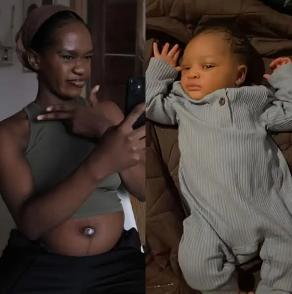 Maraji Shares Adorable Photo Of Her Newborn Son One week After His Birth