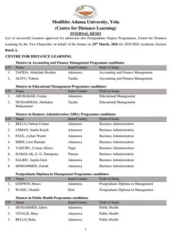 MAUTECH CDL releases Batch A Postgraduate admission list, 2025/2026