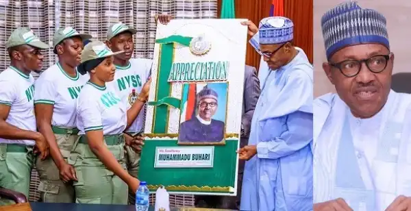 N33,000 Allowance: Corps members visit President Buhari to thank him