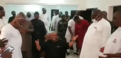 Davido’s Uncle, Sen Adeleke Leads Praise And Worship After Governorship Screening Exercise (Video)