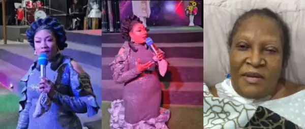 “One Naira Is Not Too Small”- Veteran Actress Eucharia Anunobi Kneels To Solicit Donations for Ngozi Nwosu in Church