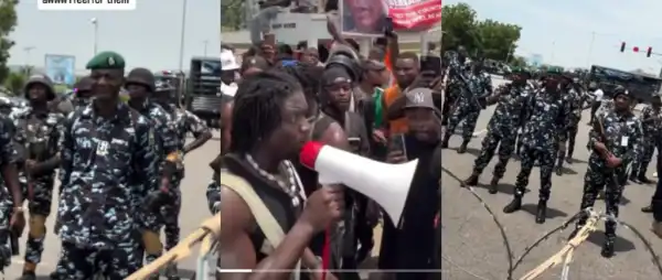 “The Only Free Thing Left Is Kidnapping” -KokoPee Confronts Police Officers During Protest Over Insecurity