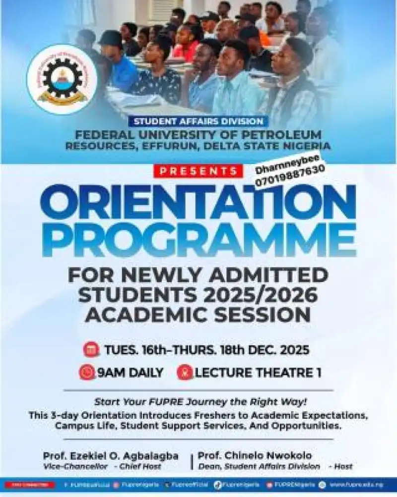Fupre Syllabus.pdf FUPRE announces 2025 freshers' orientation exercise Waploaded