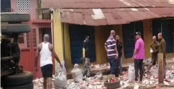 Truck Loaded With Live Bullets Falls In Onitsha, Spills Content