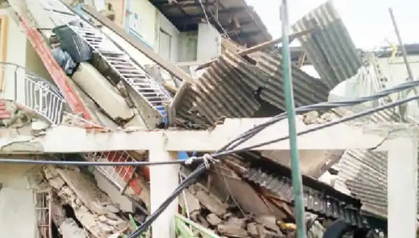 Two rescued as three-storey building collapses in Lagos