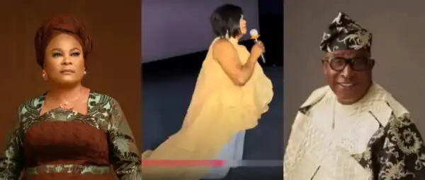 Moment Sola Sobowale Kneels To Honour Adebayo Salami At His Movie Premiere