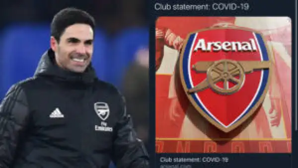 Breaking: Arsenal Head coach Mikel Arteta tested positive for Coronavirus