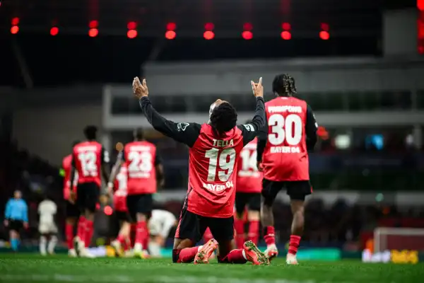 UCL: Tella celebrates maiden goal for Bayer Leverkusen